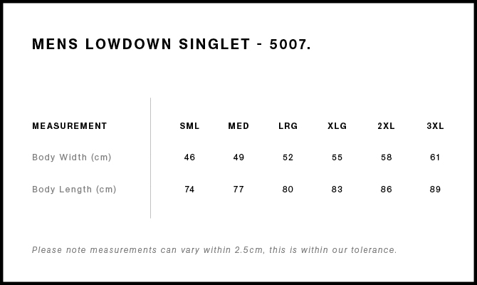mens lowdown singlet